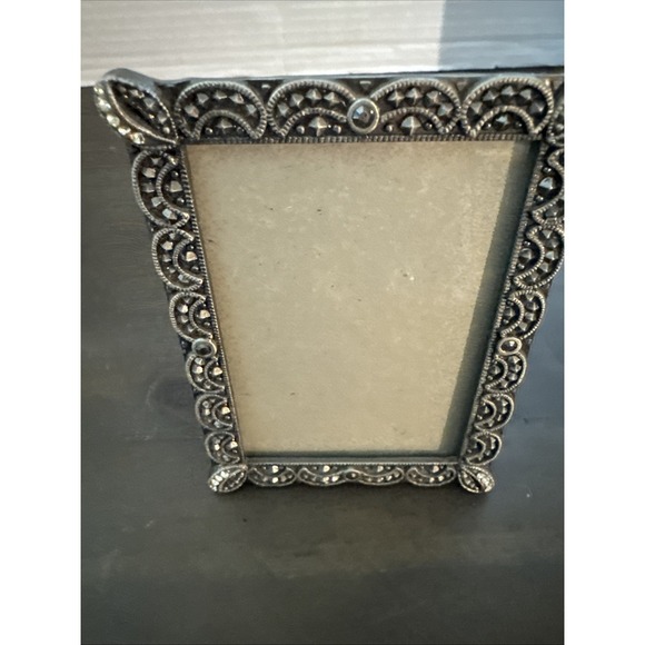 Vintage Burns Ornate Mini Pewter Frame Easel Style 3"x2.25" 2002 - Picture 2 of 8